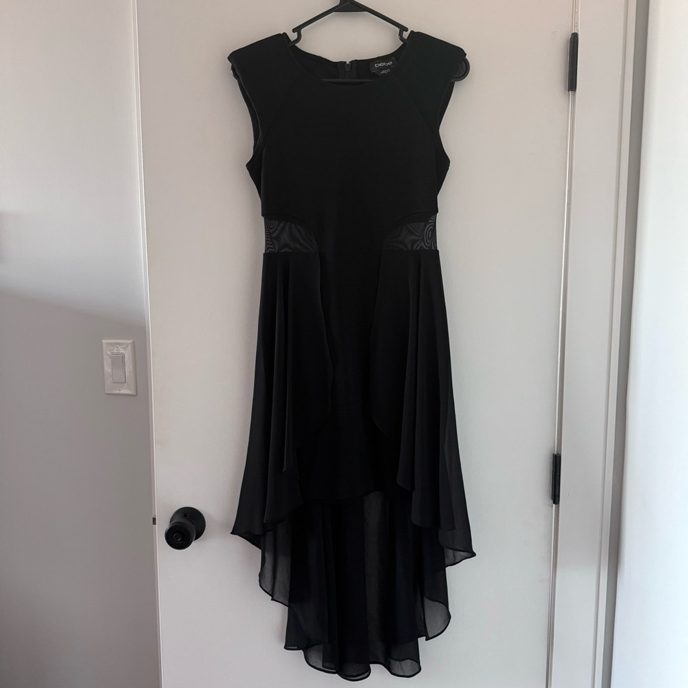 Bebe Black Bodycon Dress Mini Dress high low size small
